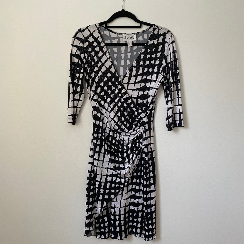 Joseph Ribkoff Vintage V-Neck Wrap Midi Dress
